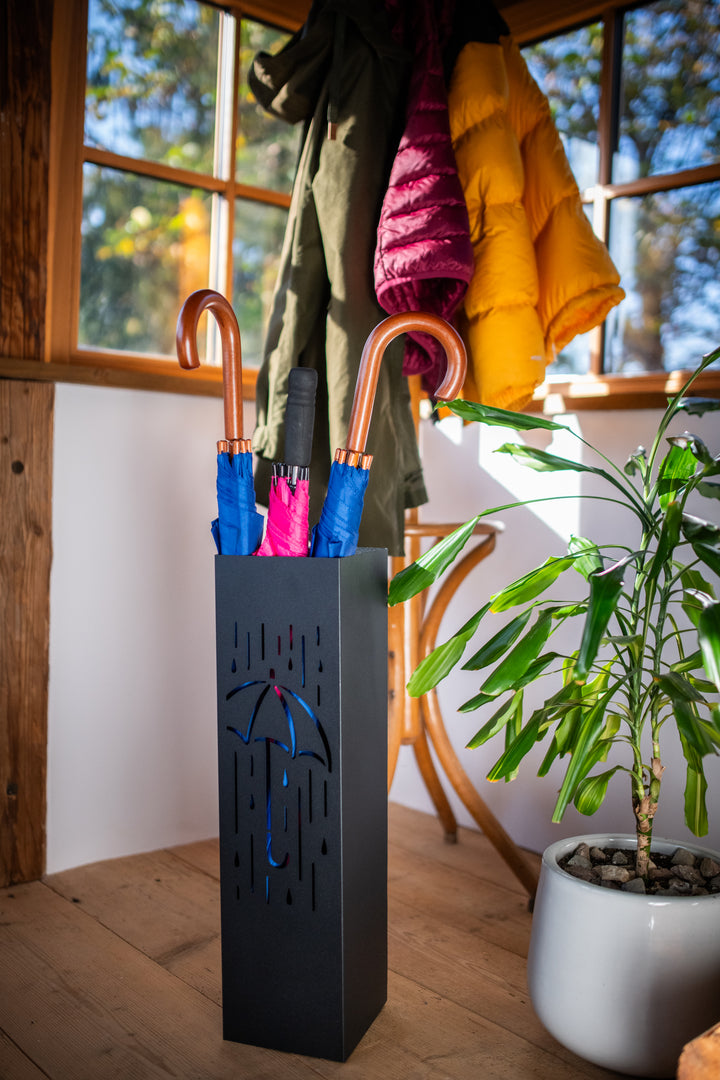 Metal Umbrella Stand – Umbrella Holder with Leaf Motif