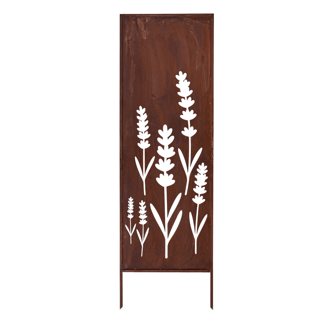 Sichtschutz Gartenpaneel Metall – Motiv Lavendel, 160 × 50 cm