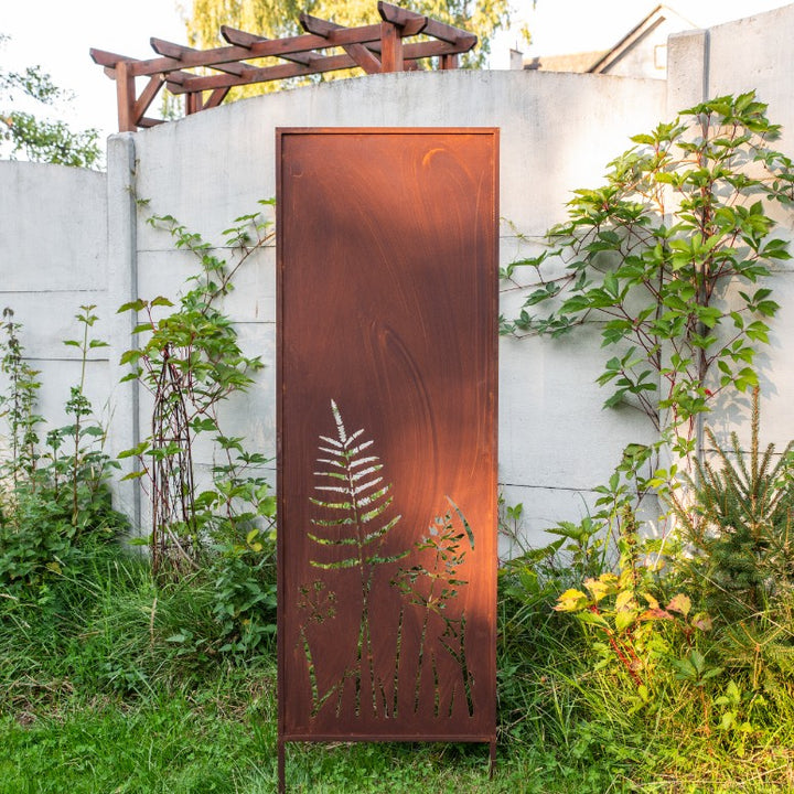 Sichtschutz Gartenpaneel Metall – Motiv Strauch, 160 × 50 cm