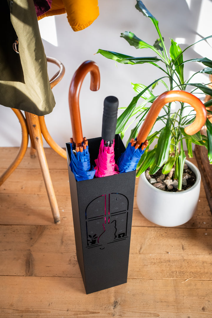 Metal Umbrella Stand – Umbrella Holder with Leaf Motif