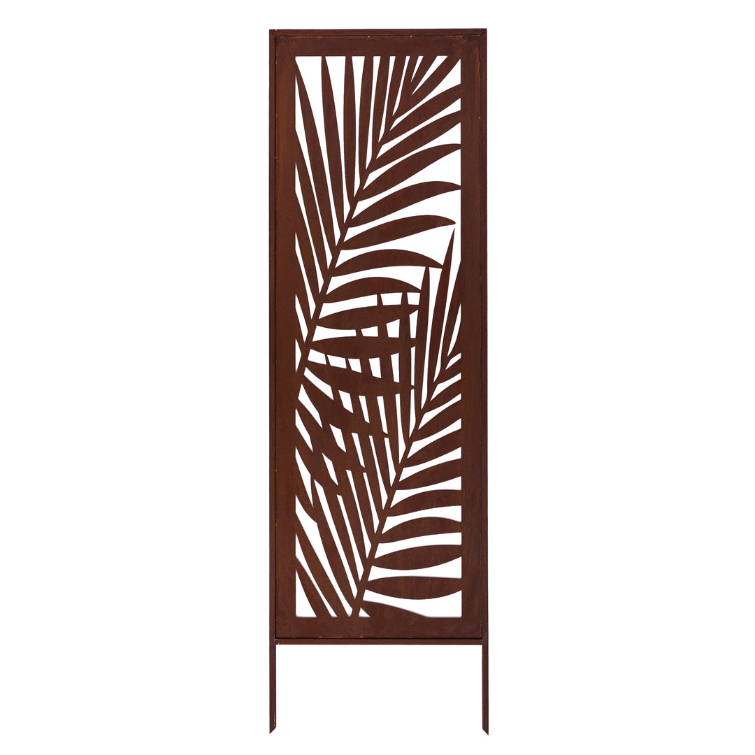 Sichtschutz Gartenpaneel Metall – Motiv Palmblätter, 160 × 50 cm