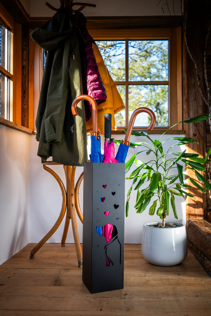 Metal Umbrella Stand – Umbrella Holder with Leaf Motif