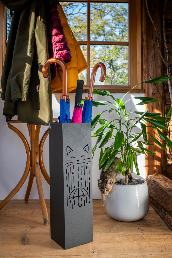 Metal Umbrella Stand – Umbrella Holder with Leaf Motif