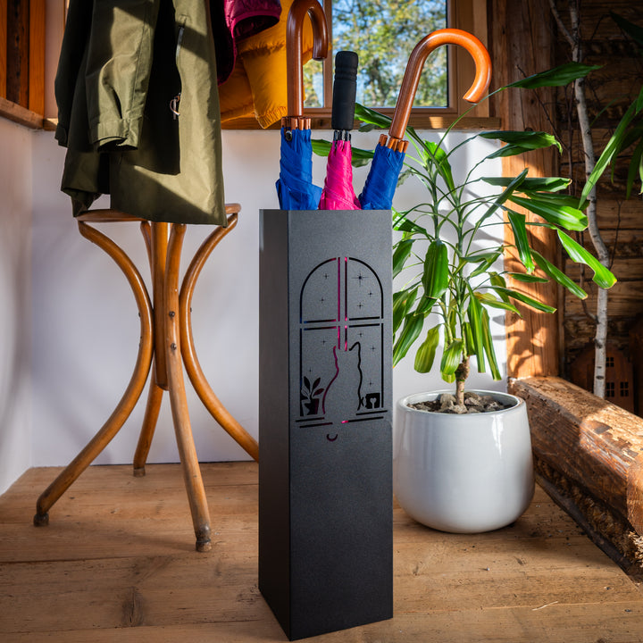 Metal Umbrella Stand – Umbrella Holder with Leaf Motif