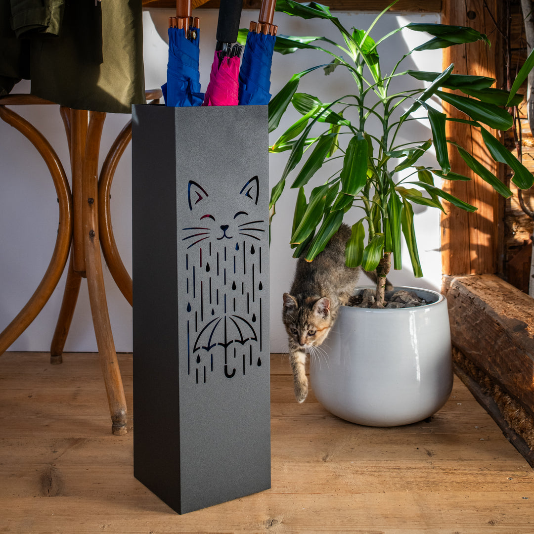 Metal Umbrella Stand – Umbrella Holder with Leaf Motif