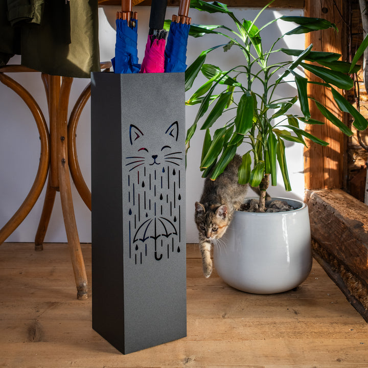 Metal Umbrella Stand – Umbrella Holder with Leaf Motif