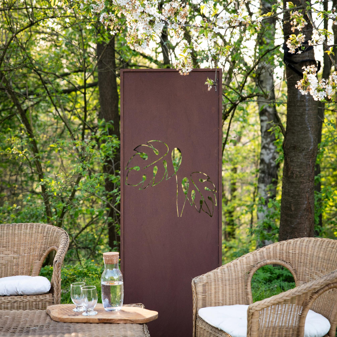 Sichtschutz Gartenpaneel Metall – Motiv Durchbrochenes Muster, 160 × 50 cm