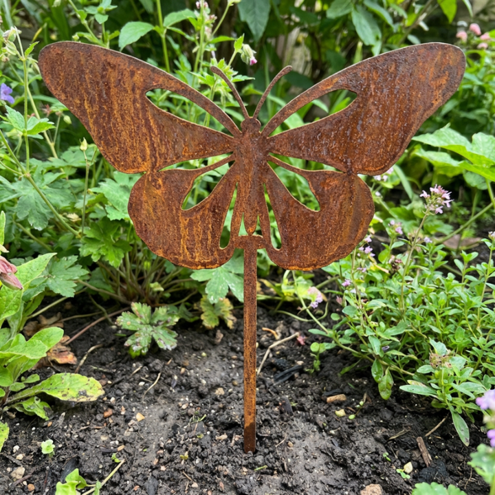 Gartenstecker Schmetterling aus Metall, 15 cm