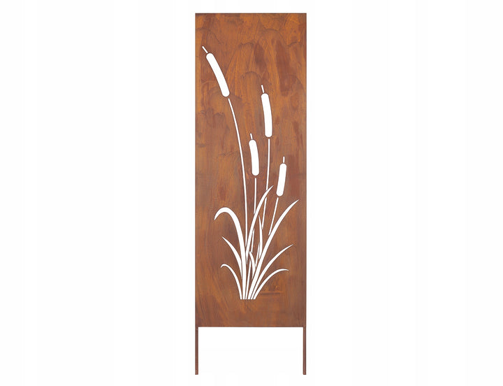 Sichtschutz Gartenpaneel Metall – Motiv Kalmus, 160 × 50 cm