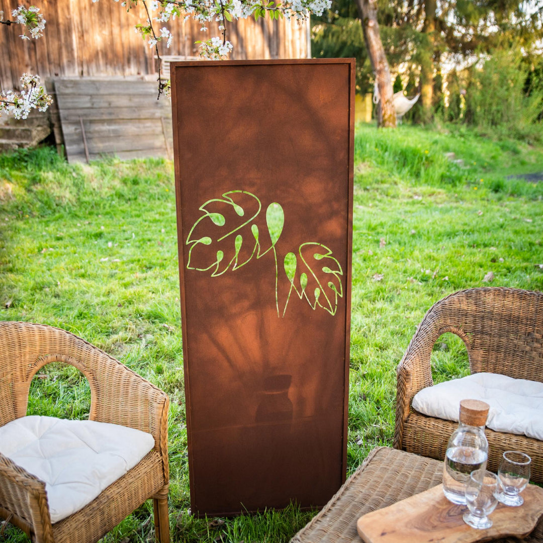 Sichtschutz Gartenpaneel Metall – Motiv Durchbrochenes Muster, 160 × 50 cm