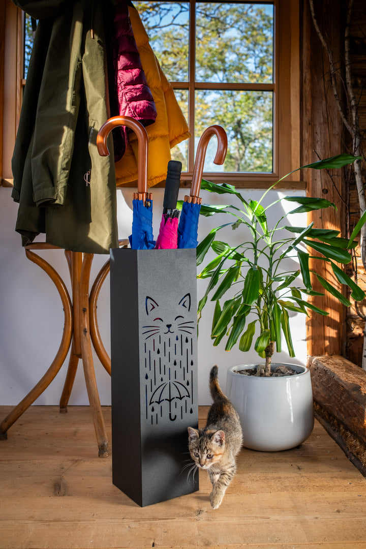 Metal Umbrella Stand – Umbrella Holder with Leaf Motif