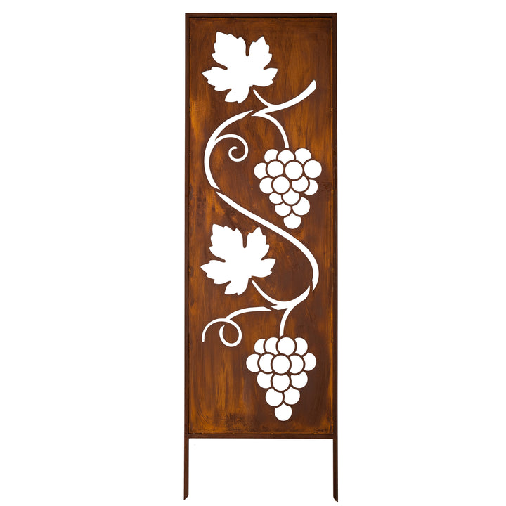 Sichtschutz Gartenpaneel Metall – Motiv Rebe, 160 × 50 cm
