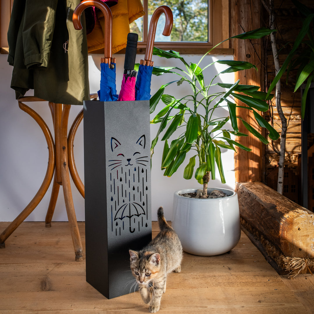 Metal Umbrella Stand – Umbrella Holder with Leaf Motif