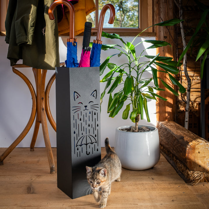 Metal Umbrella Stand – Umbrella Holder with Leaf Motif