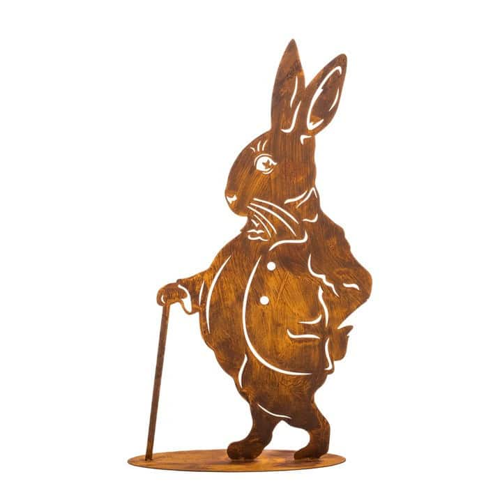 Osterhase aus Metall – Rustikale Gartendekoration in Rostoptik