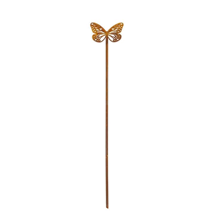 Gartenstecker Schmetterling aus Metall – Gartendekoration in natürlicher Rostoptik