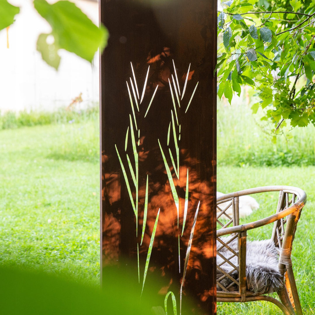 Sichtschutz Gartenpaneel Metall – Motiv Durchbrochenes Muster, 160 × 50 cm
