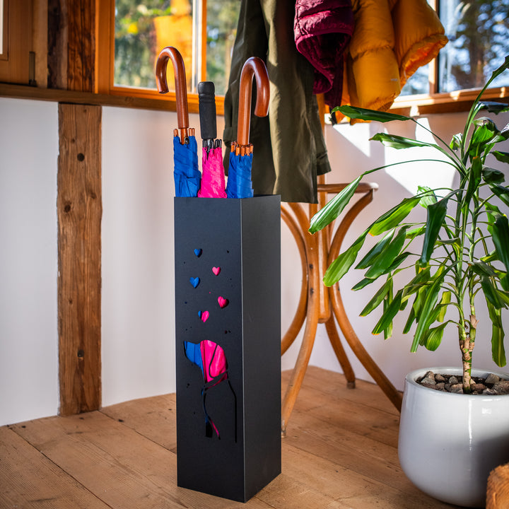 Metal Umbrella Stand – Umbrella Holder with Leaf Motif