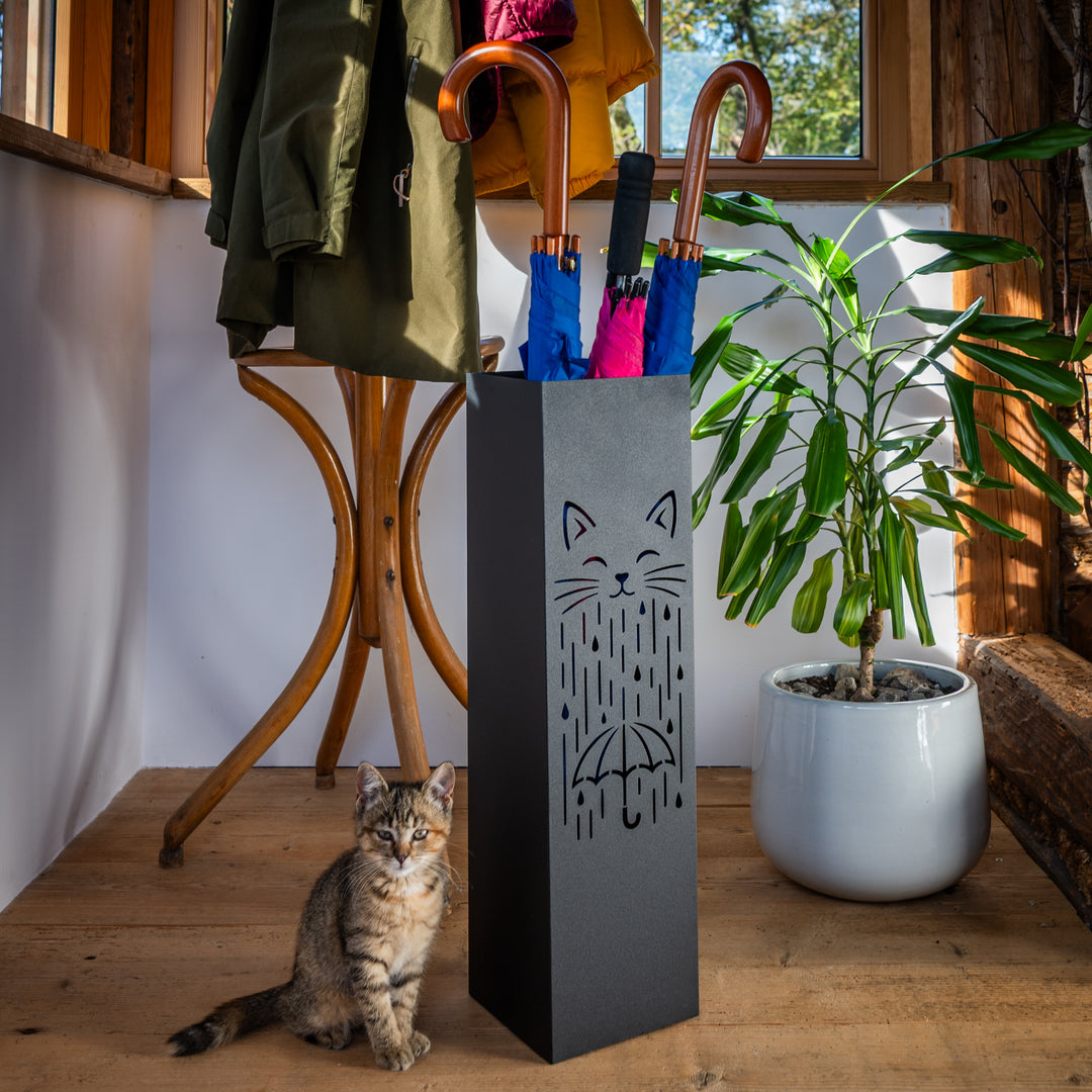 Metal Umbrella Stand – Umbrella Holder with Leaf Motif