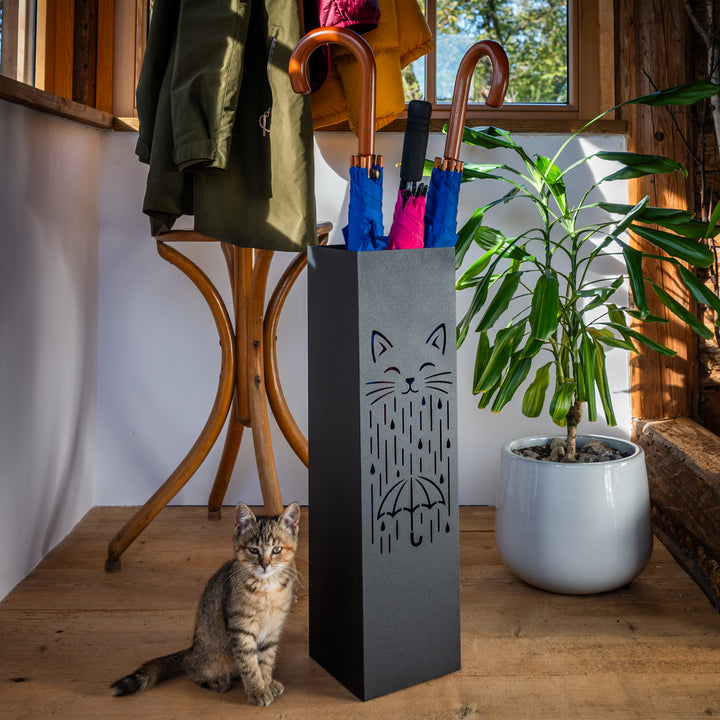 Metal Umbrella Stand – Umbrella Holder with Leaf Motif