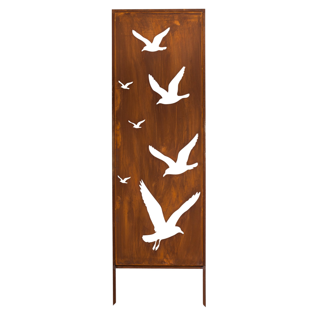Sichtschutz Gartenpaneel Metall – Motiv Möwen, 160 × 50 cm
