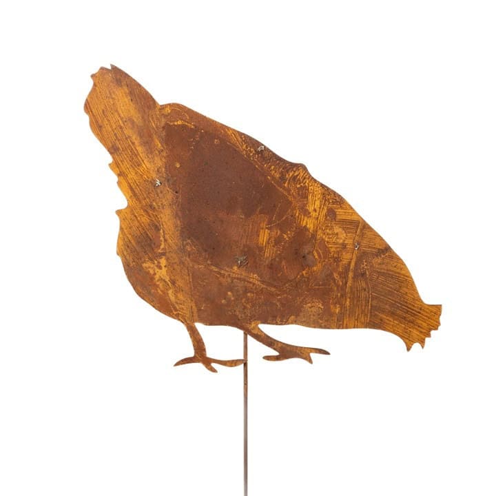 Metallische Gartenhuhn-Dekoration im rustikalen Stil