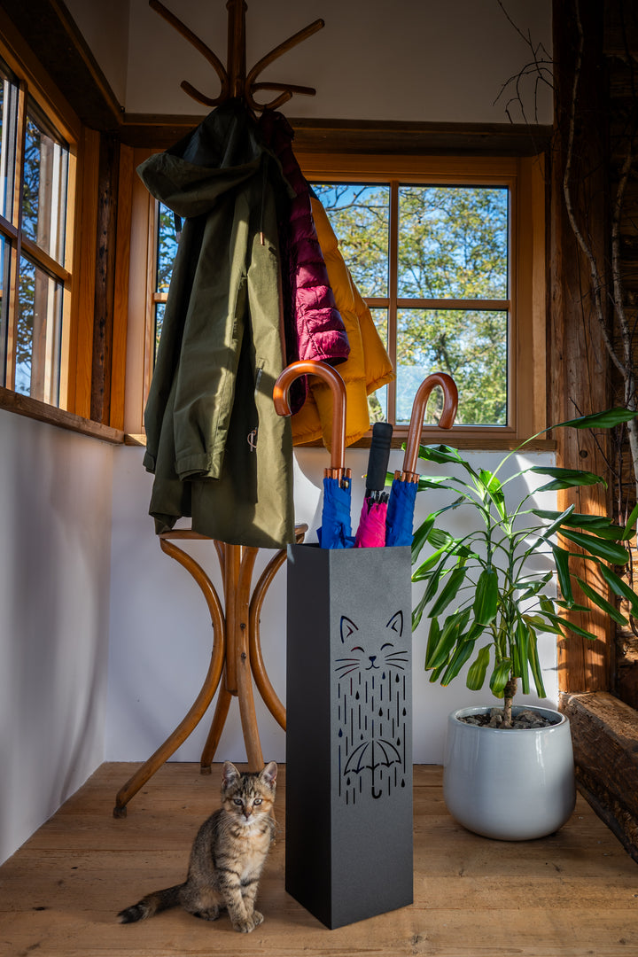 Metal Umbrella Stand – Umbrella Holder with Leaf Motif