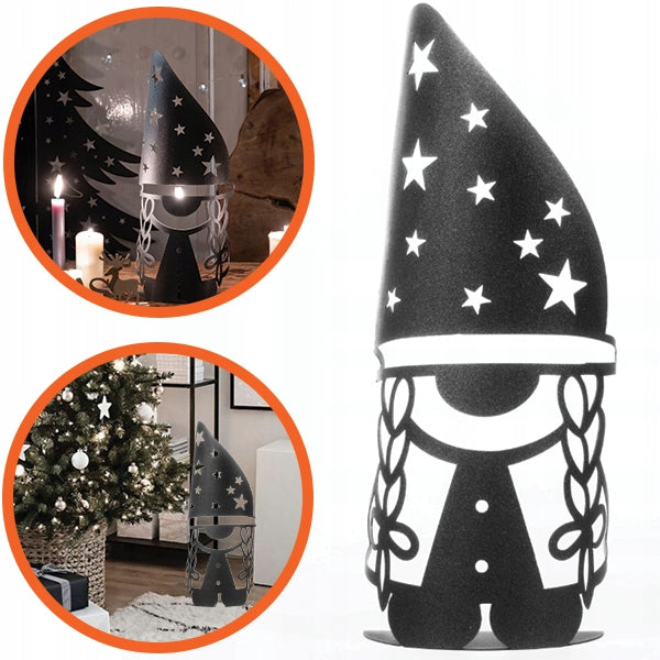 Weihnachtlicher Gnom aus Metall – 3D Tischdekoration
