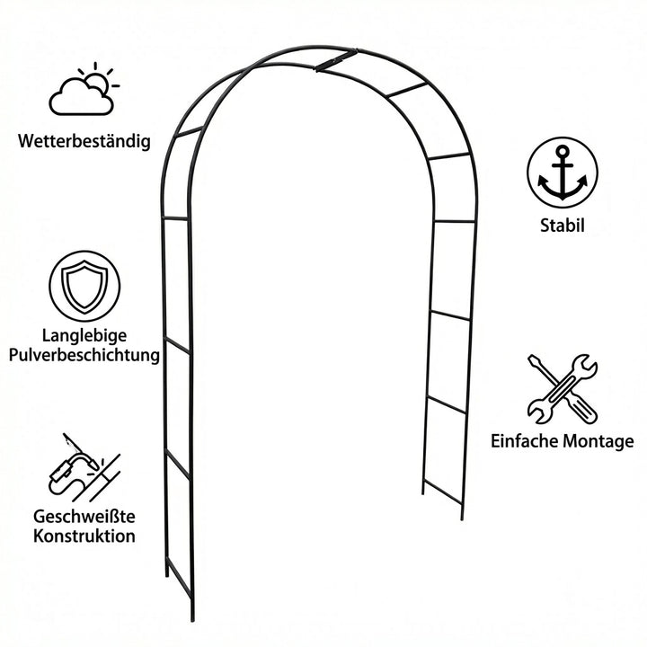 Rosenbogen Pergola aus Metall – Rankhilfe für Garten, 220 cm