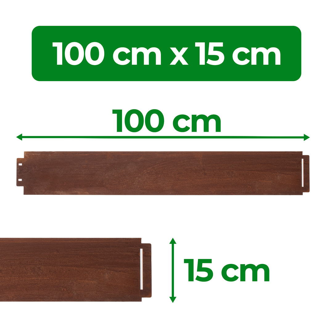 Rasenkante Metall Rostoptik – flexible Beeteinfassung, 1 m
