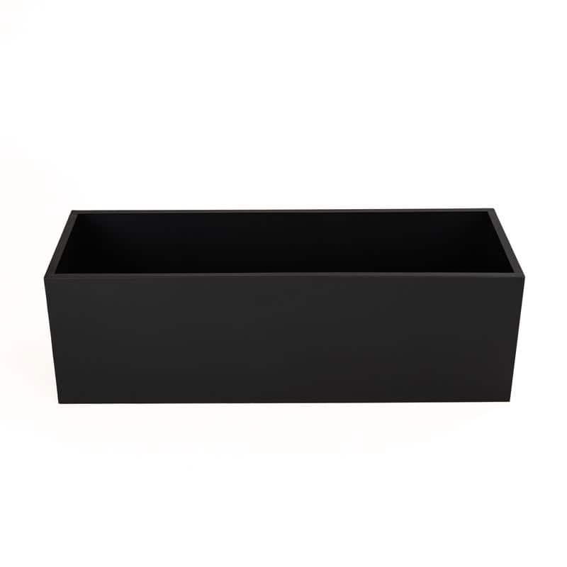 Rechteckiger Pflanzkübel aus Stahl – Schwarz, 30/60/80 cm