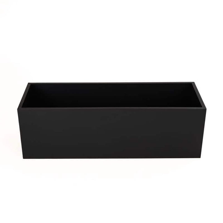 Rechteckiger Pflanzkübel aus Stahl – Schwarz, 30/60/80 cm