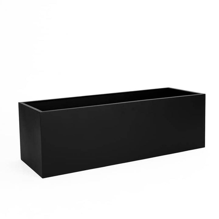 Rechteckiger Pflanzkübel aus Stahl – Schwarz, 30/60/80 cm