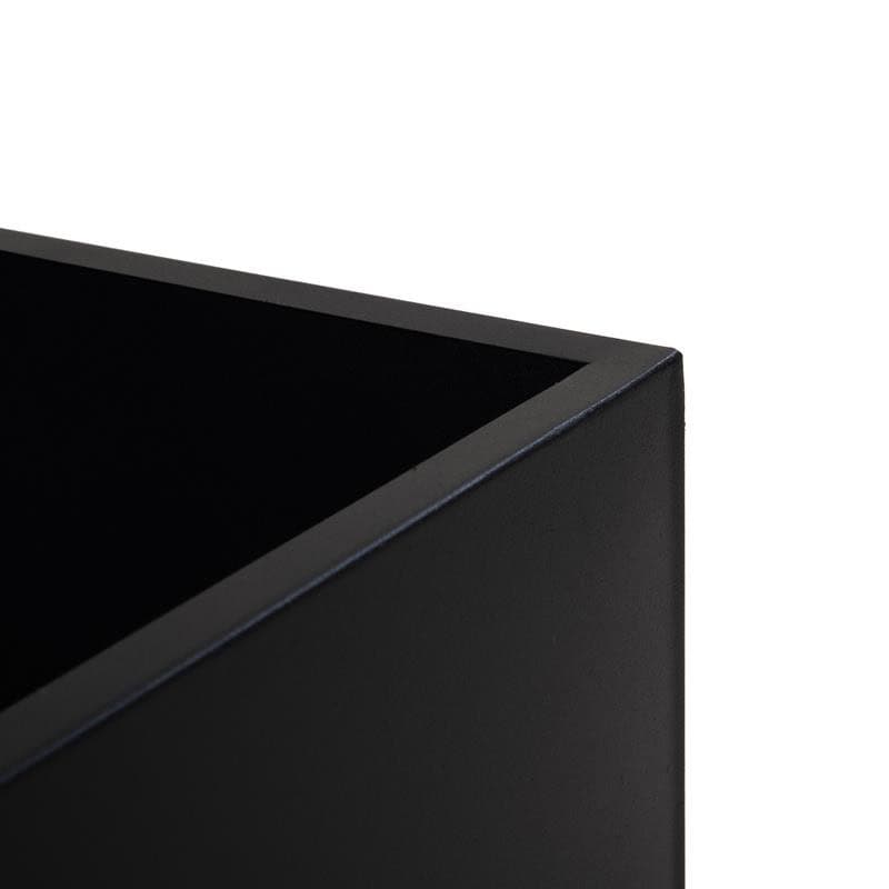 Rechteckiger Pflanzkübel aus Stahl – Schwarz, 30/60/80 cm