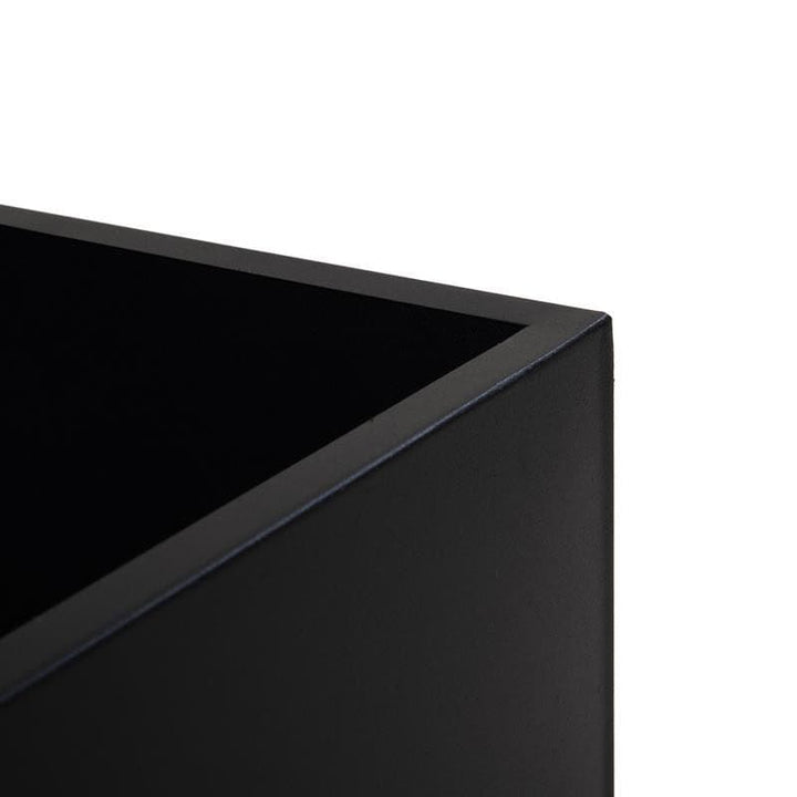Rechteckiger Pflanzkübel aus Stahl – Schwarz, 30/60/80 cm