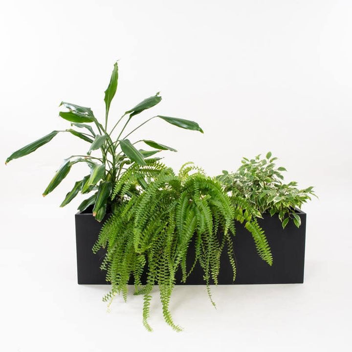 Rechteckiger Pflanzkübel aus Stahl – Schwarz, 30/60/80 cm