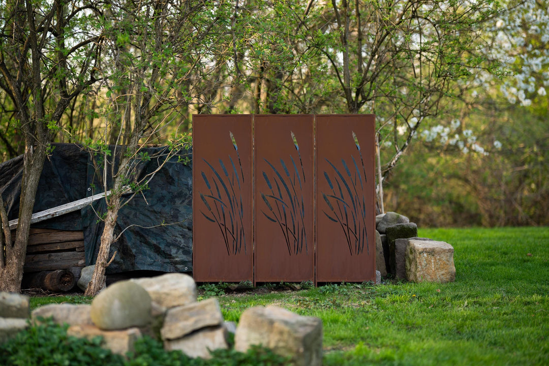 Sichtschutz Gartenpaneel Metall – Rostoptik, 160 × 50 cm