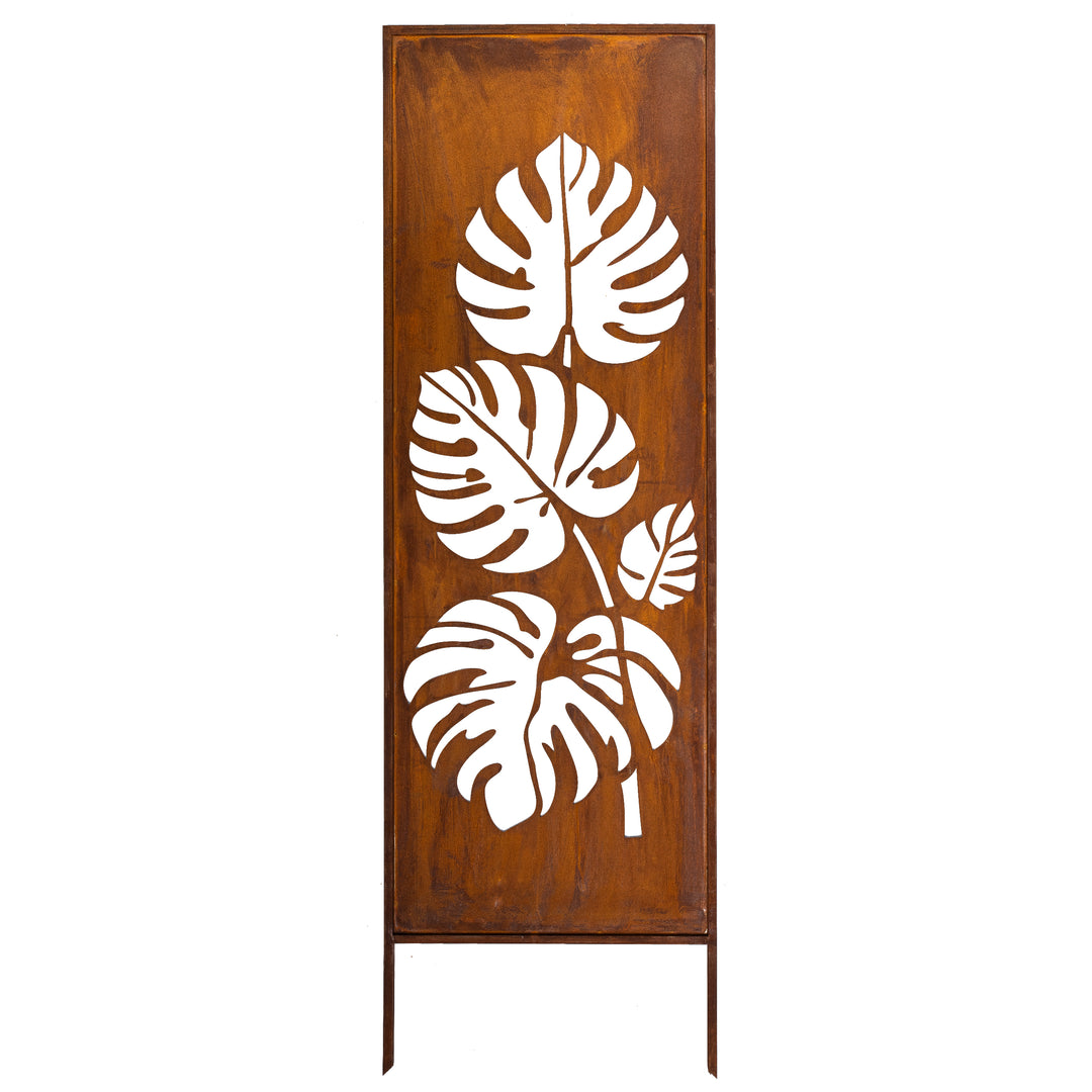 Sichtschutz Gartenpaneel Metall – Motiv Große Monstera, 160 × 50 cm