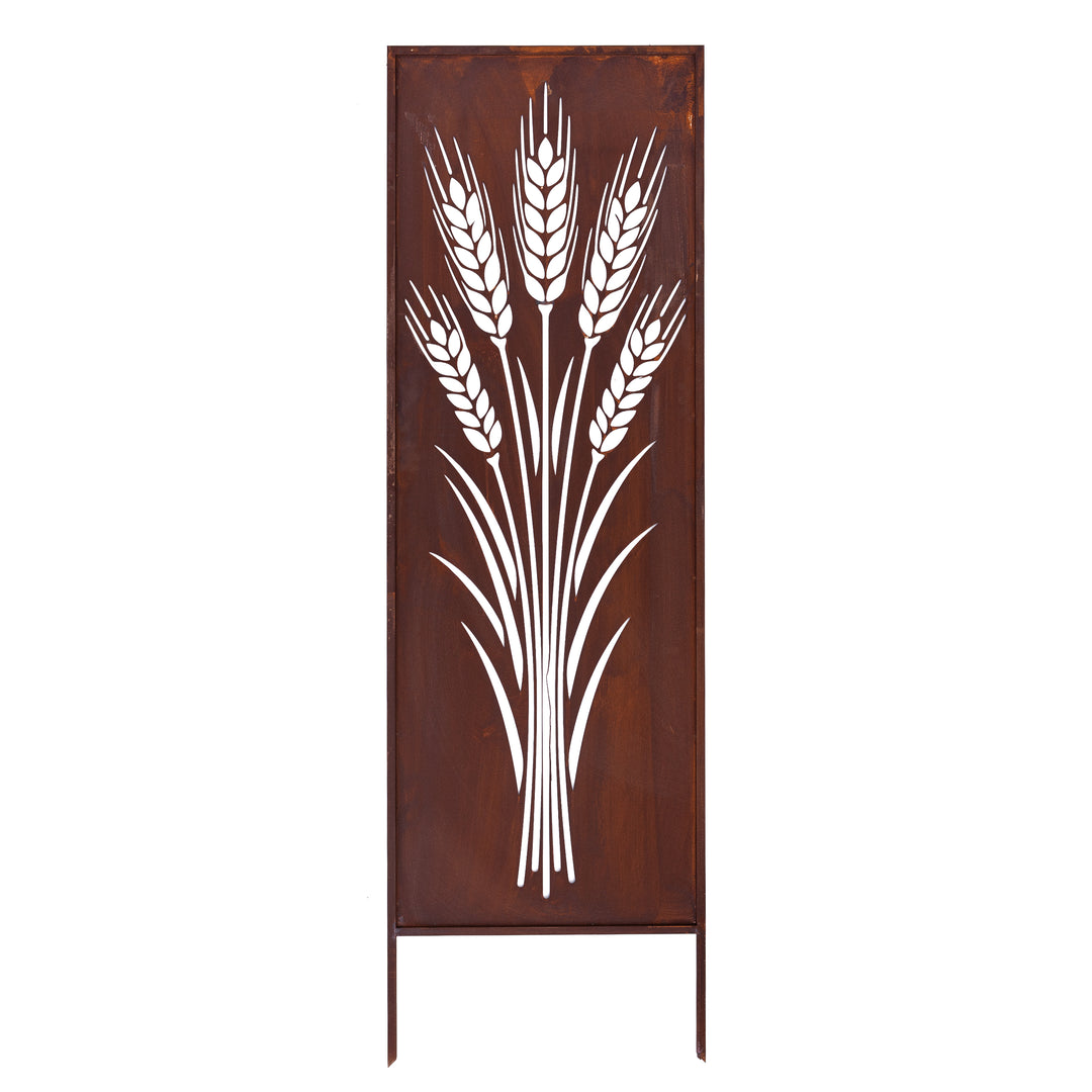 Sichtschutz Gartenpaneel Metall – Motiv Getreidegarbe, 160 × 50 cm