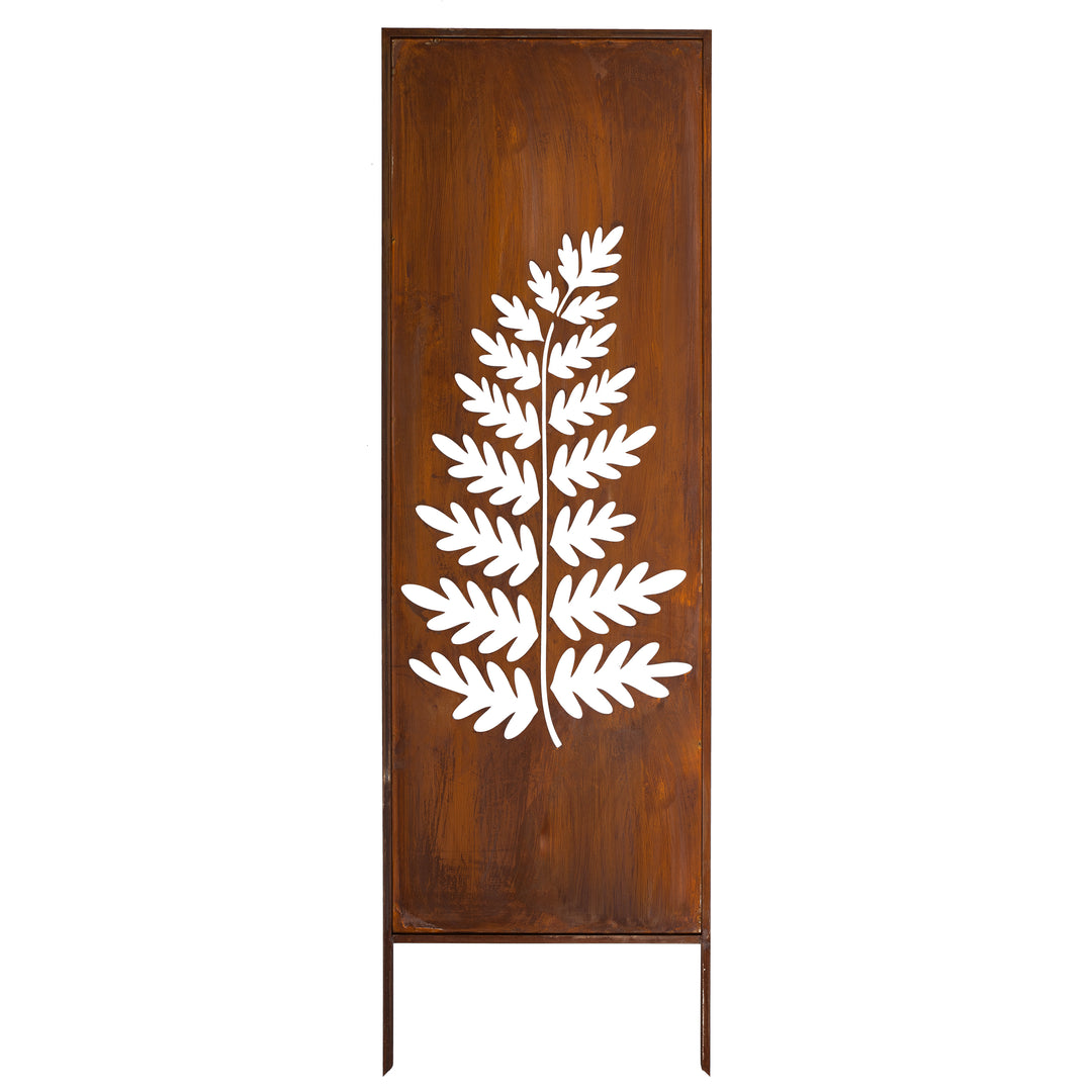 Sichtschutz Gartenpaneel Metall – Motiv Großer Farn, 160 × 50 cm