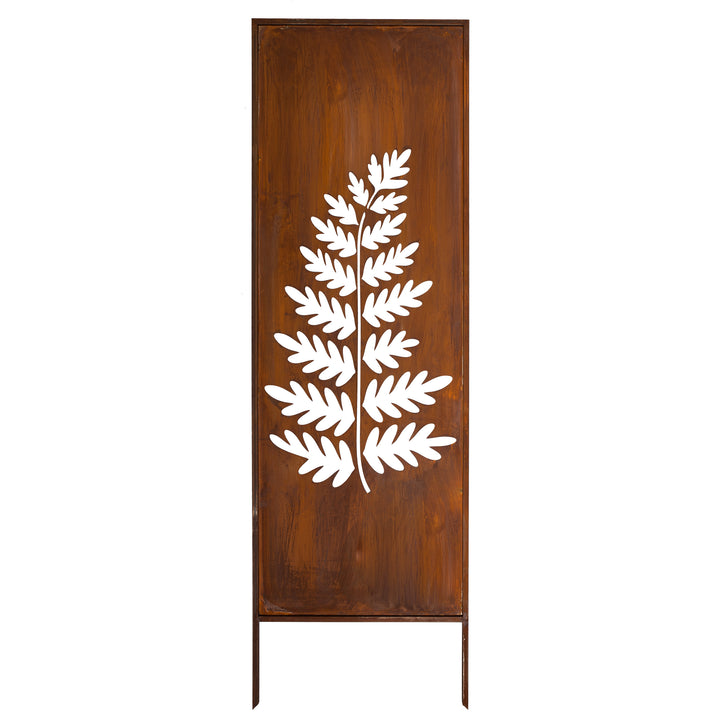 Sichtschutz Gartenpaneel Metall – Motiv Großer Farn, 160 × 50 cm