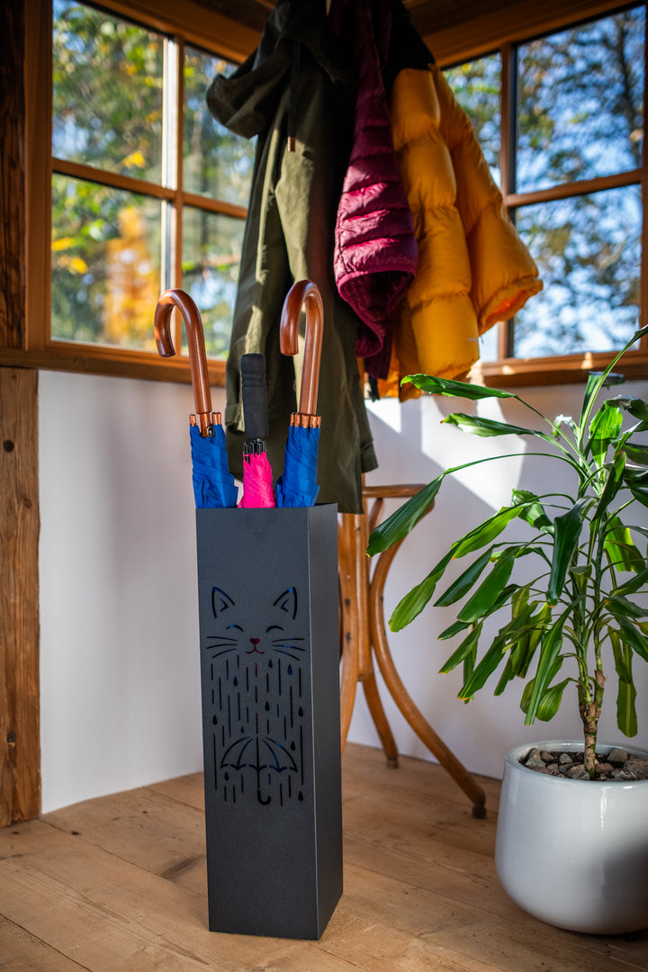 Metal Umbrella Stand – Umbrella Holder with Leaf Motif