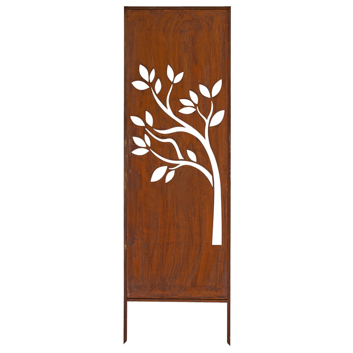 Sichtschutz Gartenpaneel Metall – Motiv Blühender Baum, 160 × 50 cm