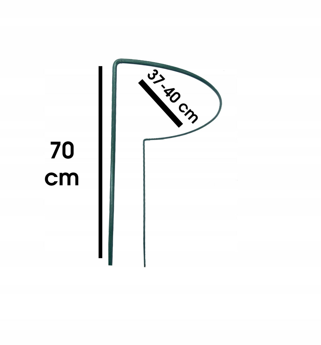 Pflanzenstütze aus Metall 70 cm – Pflanzenhalter für Garten, Beet und Topf Rost, Grun