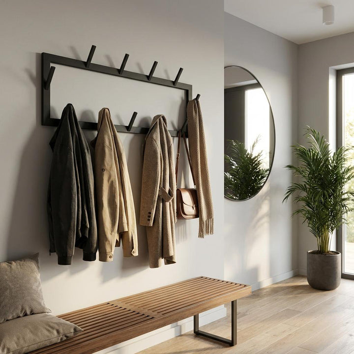 Wandgarderobe aus Metall – geschweißte Garderobenleiste
