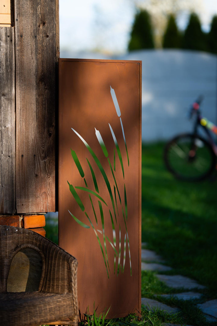 Sichtschutz Gartenpaneel Metall – Rostoptik, 160 × 50 cm