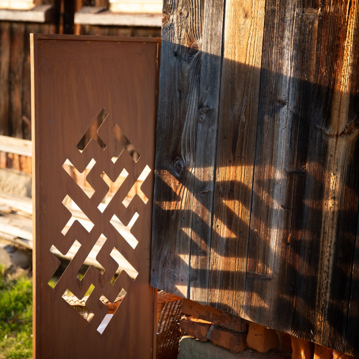 Sichtschutz Gartenpaneel Metall – Motiv Muster 4, 160 × 50 cm