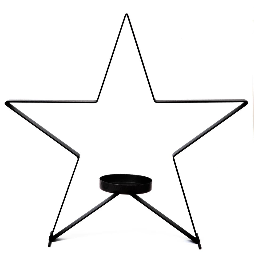 Metallkerzenhalter in Sternform, 51 cm