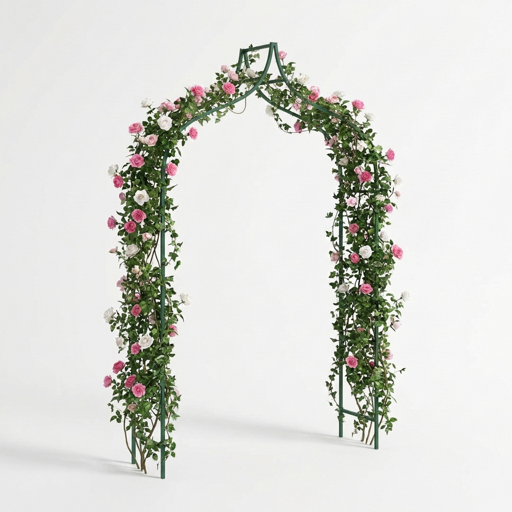 Metall Gartenbogen 240 × 150 cm Grün