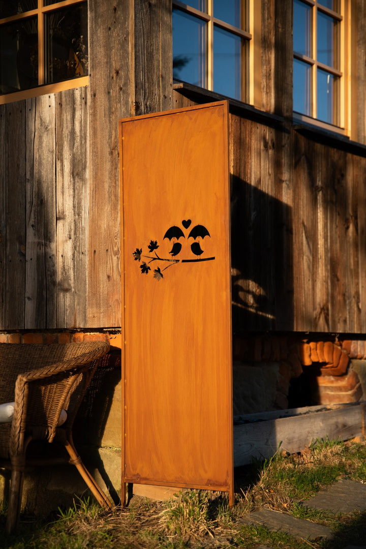 Sichtschutz Gartenpaneel Metall – Rostoptik, 160 cm